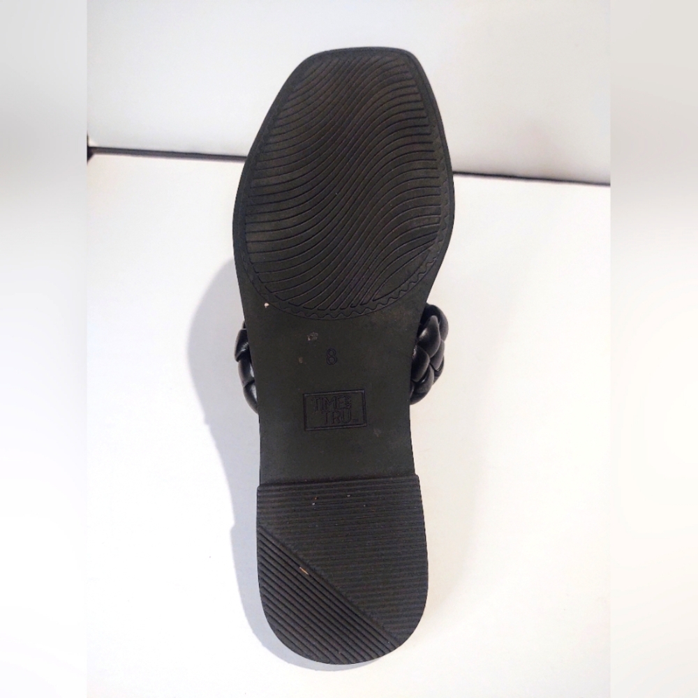 Time & Tru Braided Sandals Sz 8 Black - Picture 6 of 7
